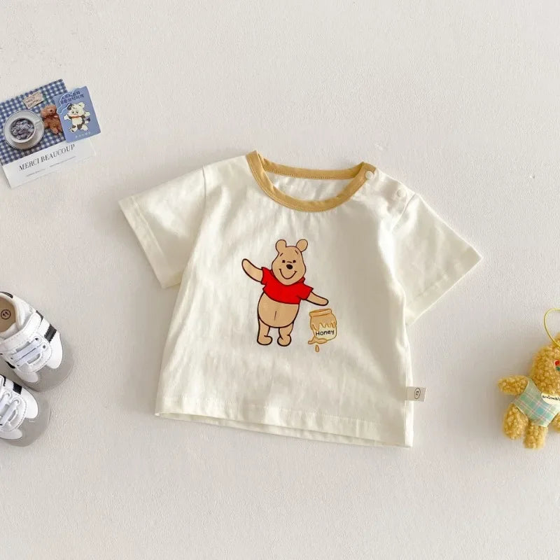 Camiseta y Short de Mezclilla con Tirantes de Winnie Pooh  (9M- 5T)