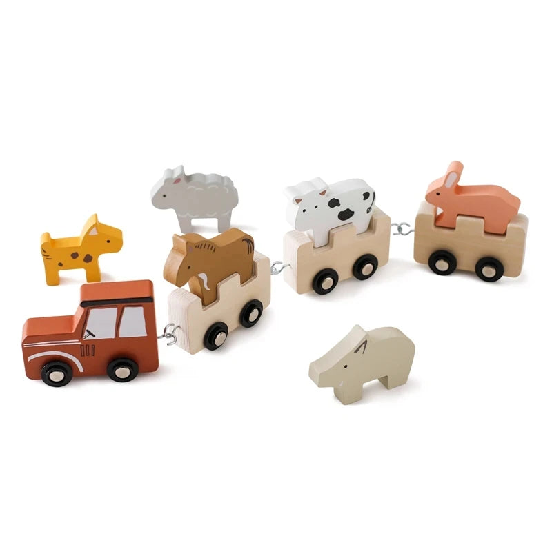Tren y avión de Madera Didácticos Montessori - Juguete de Aprendizaje