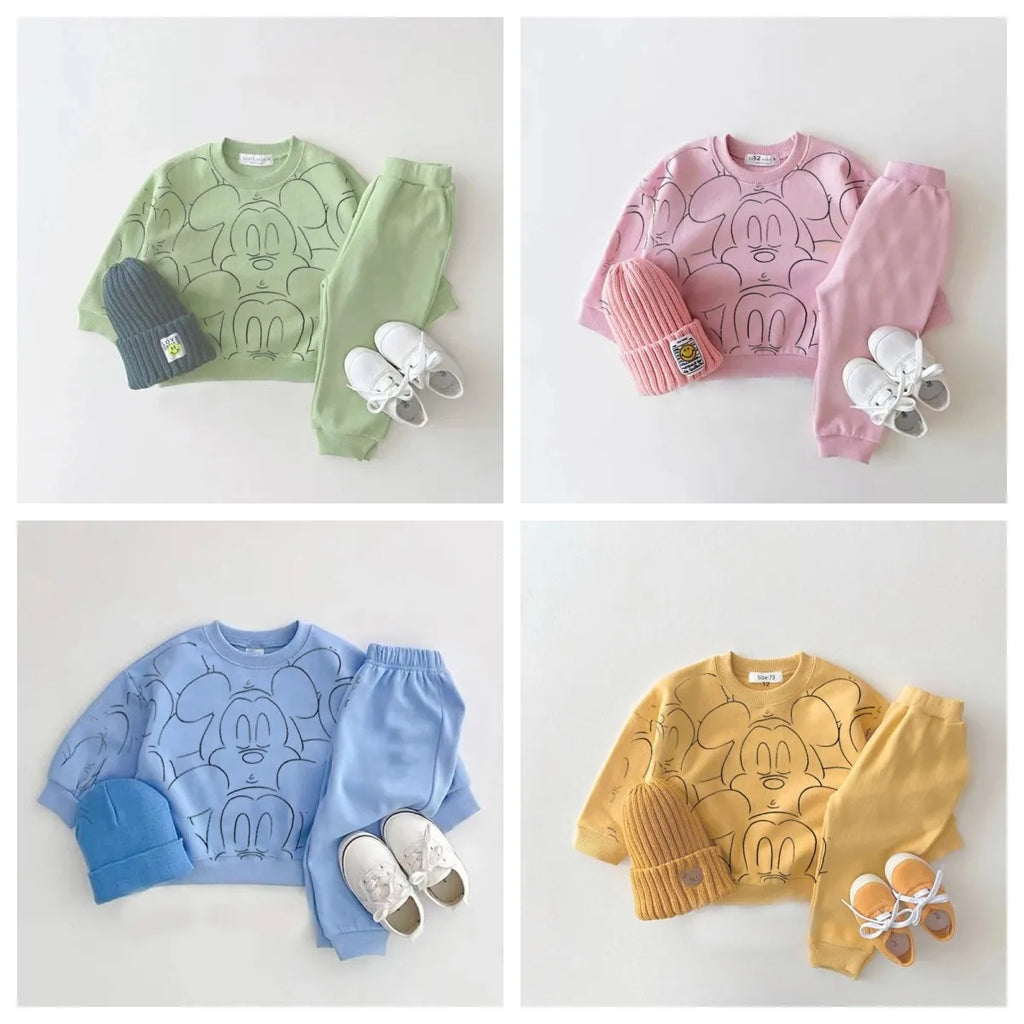 Conjunto Deportivo Unisex: Sudadera y Pantalón Mickey Mouse (3M-3T)
