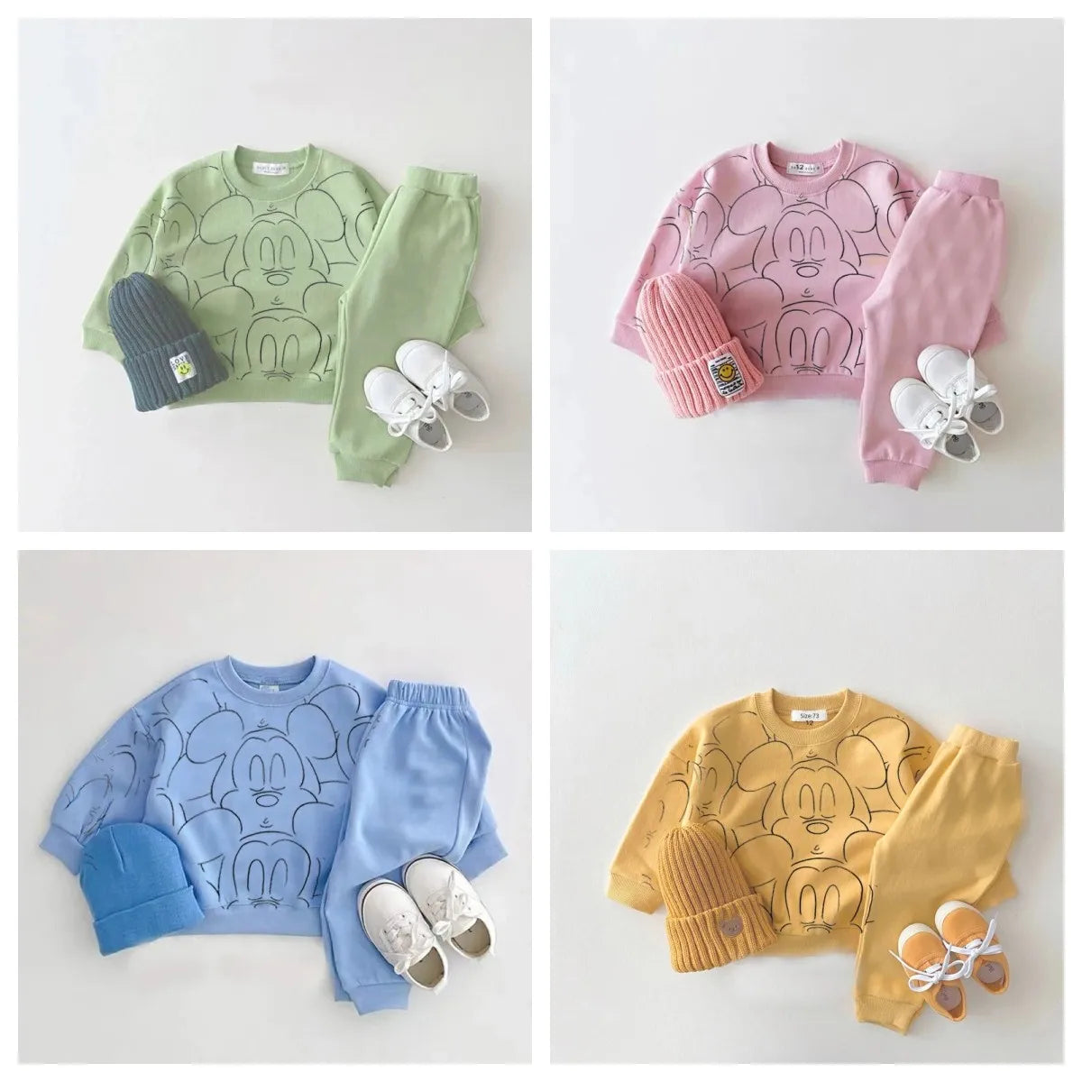 Conjunto Deportivo Unisex: Sudadera y Pantalón Mickey Mouse (3M-3T)