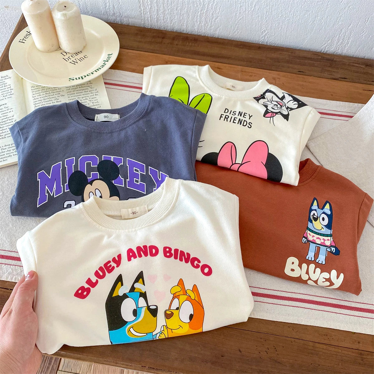 Sudadera Disney/Bluey: Comodidad Suelta y Estilo Casual (Primavera/Otoño) (3M-6T)