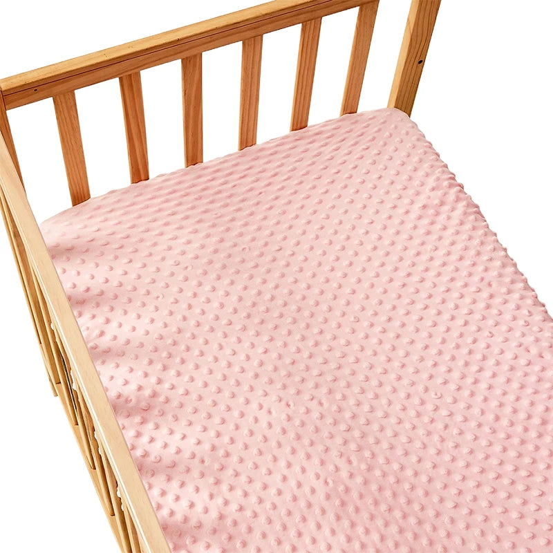 Sábana Ajustable de Franela de Puntos para Cuna: Poliéster, Cálida de Invierno (130x70 cm)