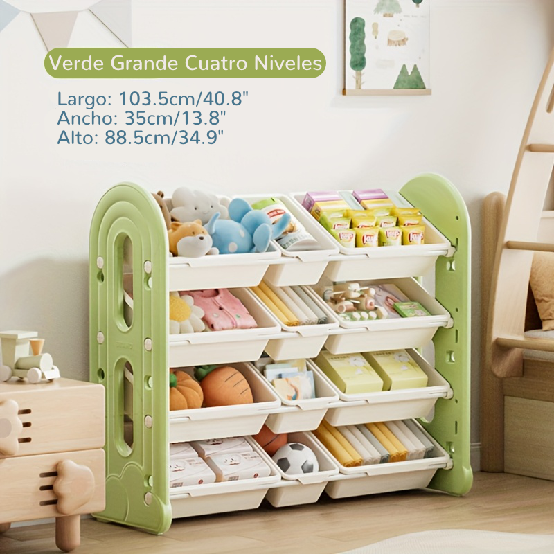 Estantería de Almacenamiento Extragrande de 4 Niveles con Diseño de Nubes