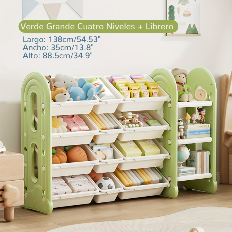 Estantería de Almacenamiento Extragrande de 4 Niveles con Diseño de Nubes