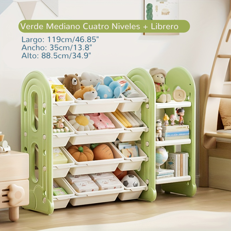 Estantería de Almacenamiento Extragrande de 4 Niveles con Diseño de Nubes