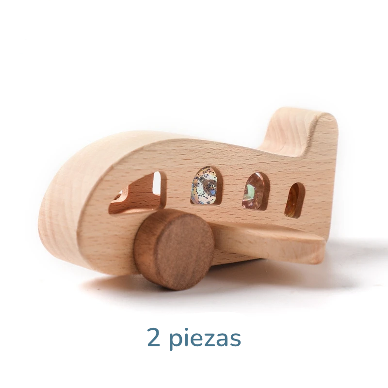 Tren y avión de Madera Didácticos Montessori - Juguete de Aprendizaje