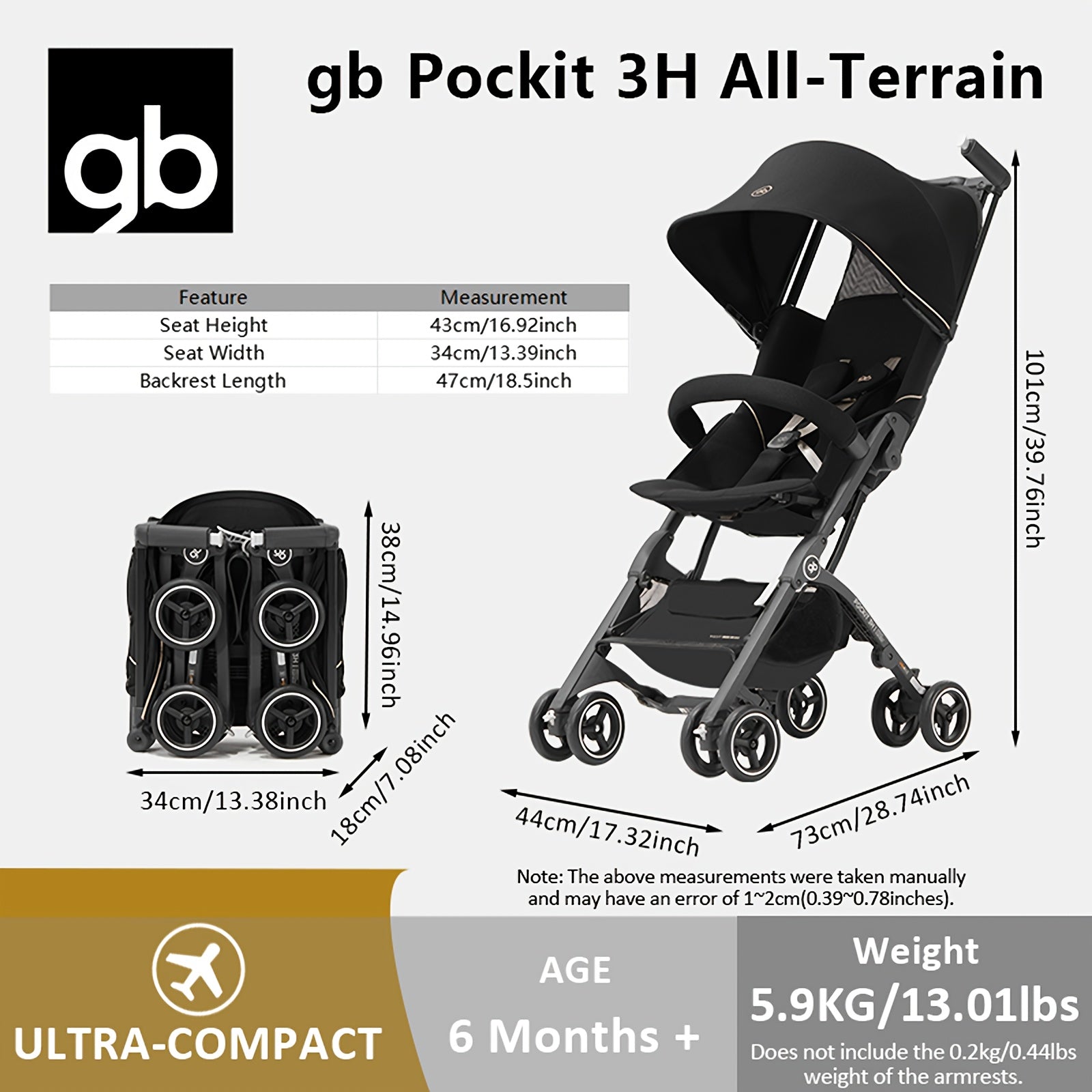 Carriola GB Pockit 3H: La Aliada de Viaje Ultra-Compacta