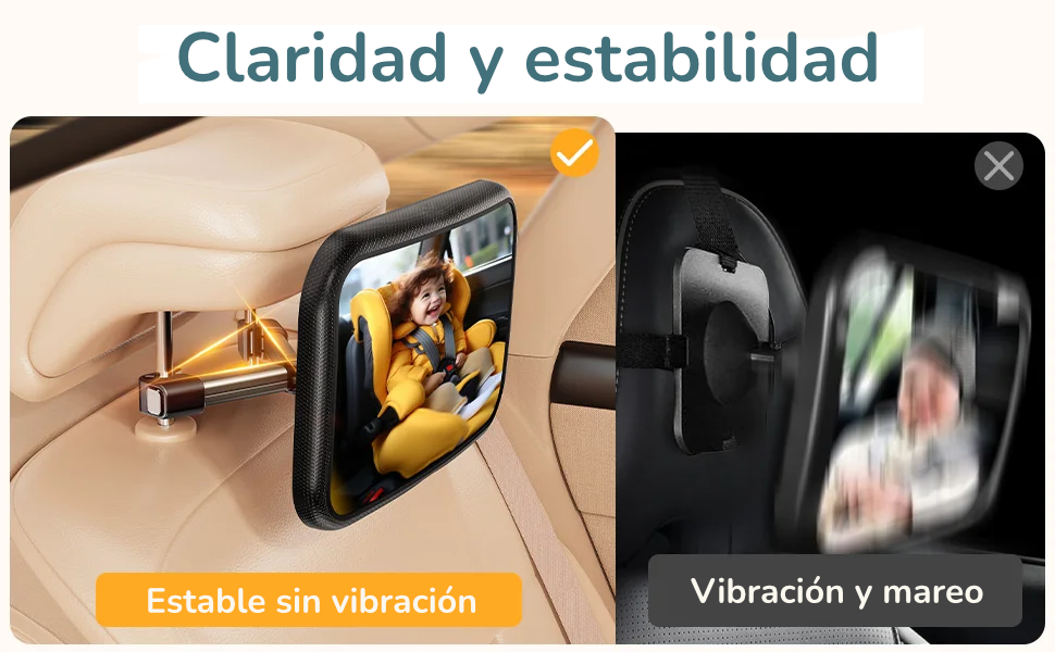 Espejo Retrovisor Bebé Antivibración 360° Certificado ROHS