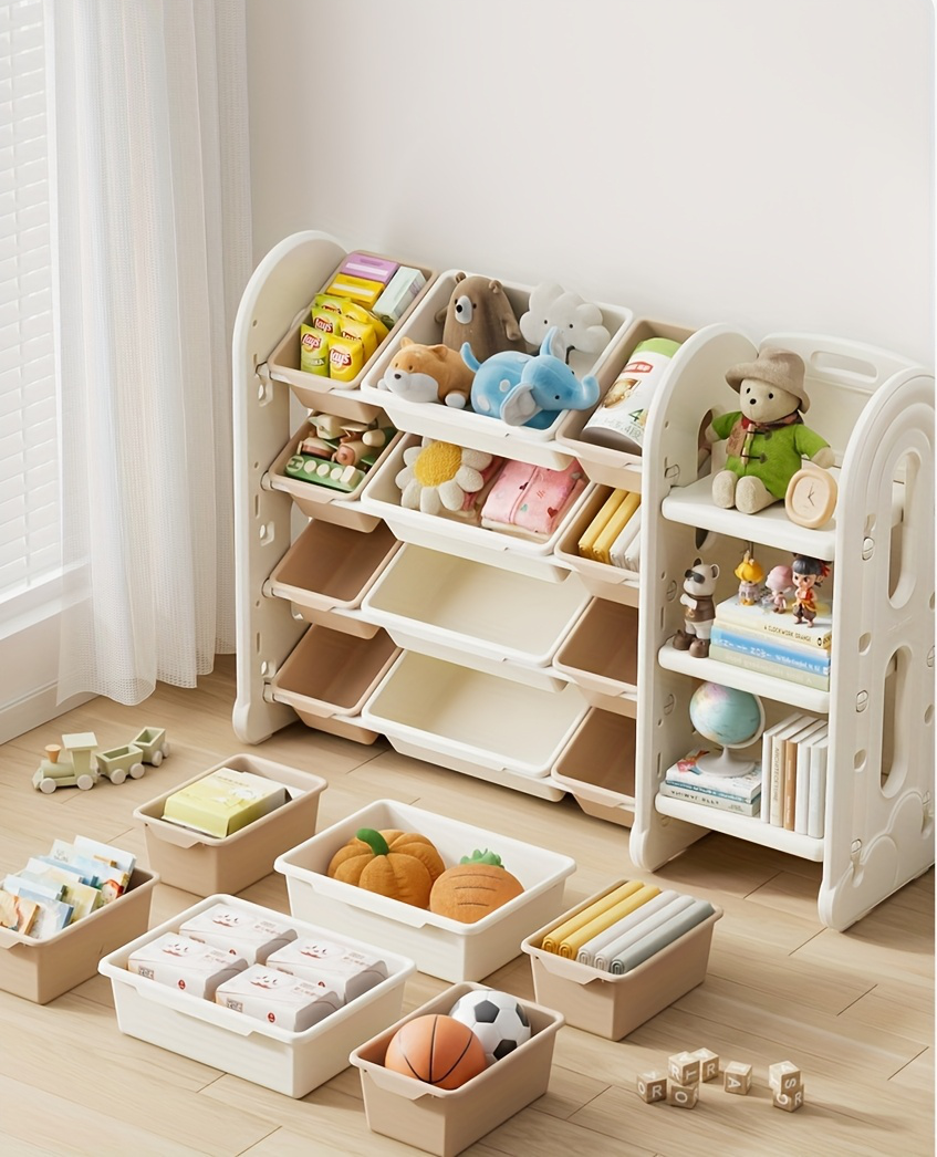 Estantería de Almacenamiento Extragrande de 4 Niveles con Diseño de Nubes