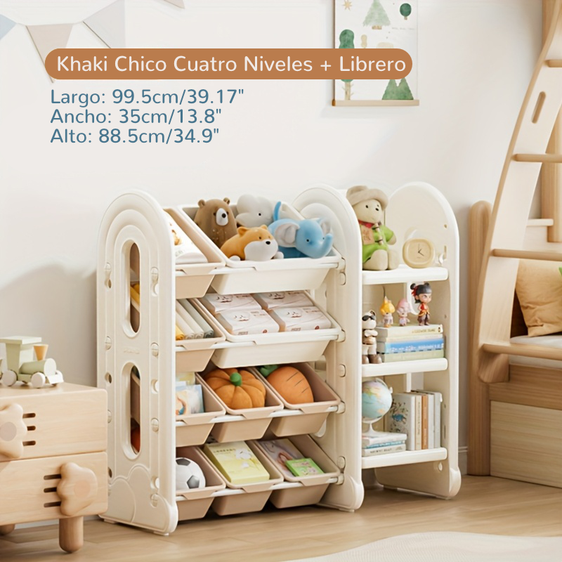 Estantería de Almacenamiento Extragrande de 4 Niveles con Diseño de Nubes