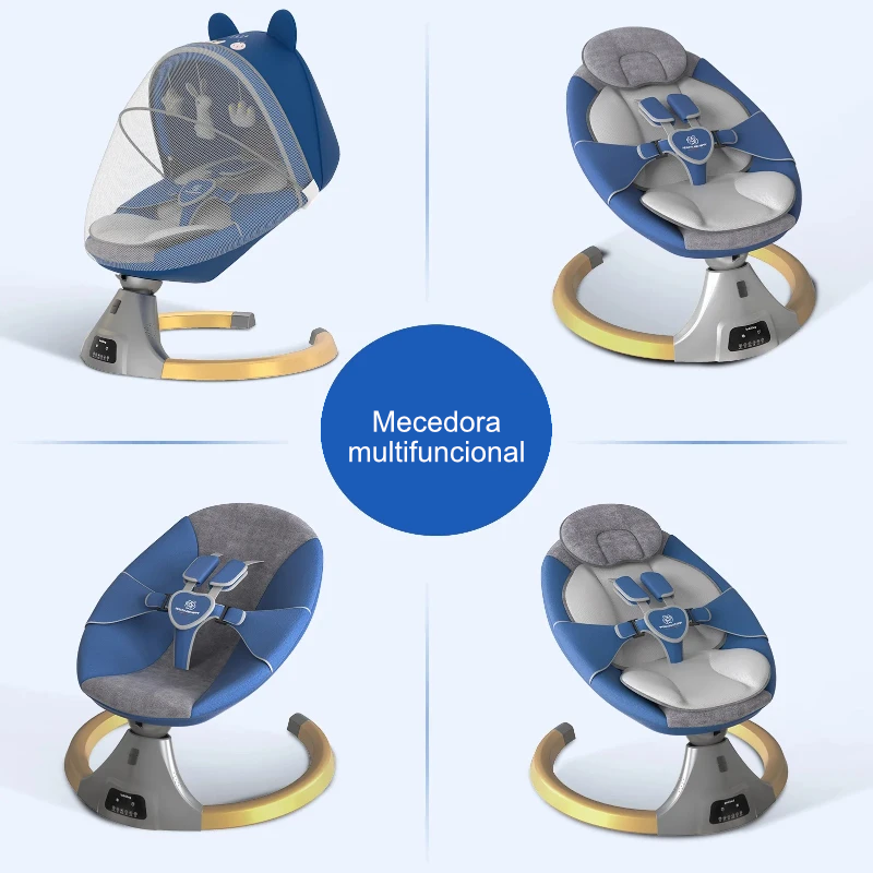 Silla Mecedora Eléctrica Premium con Bluetooth y Control Remoto (0-3 Años)