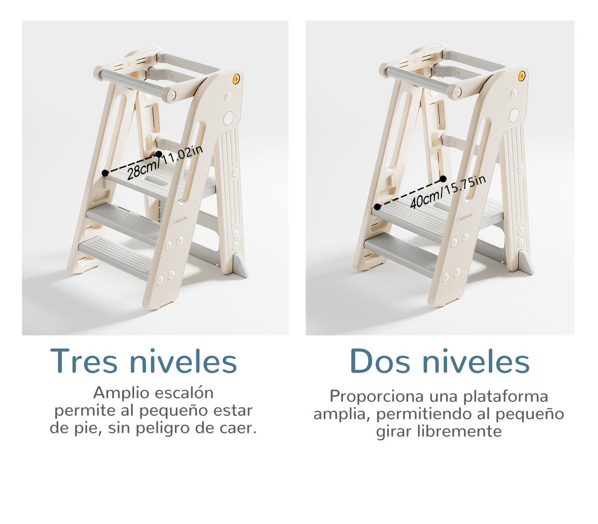 Torre de Aprendizaje Plegable y Ajustable: Fomenta la Independencia de tu Hijo