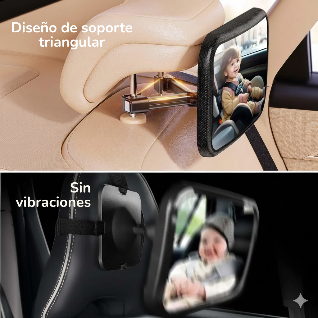 Espejo Retrovisor Bebé Antivibración 360° Certificado ROHS