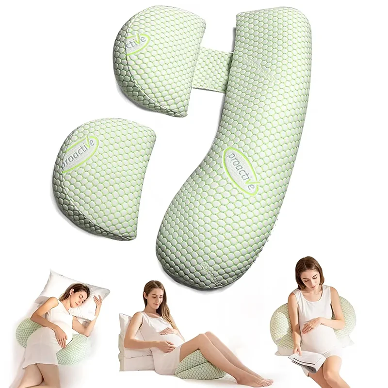 Almohada de Embarazo Multifuncional | Soporte Lumbar Ajustable, Relleno Anti-Ácaros (2 Estilos Disponibles)