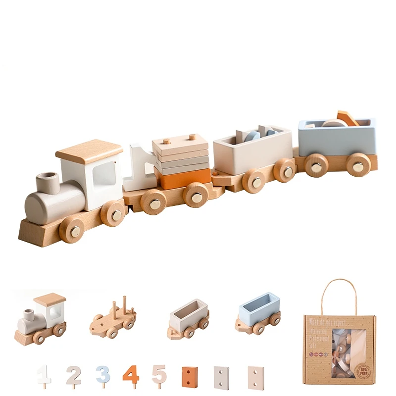 Tren y avión de Madera Didácticos Montessori - Juguete de Aprendizaje