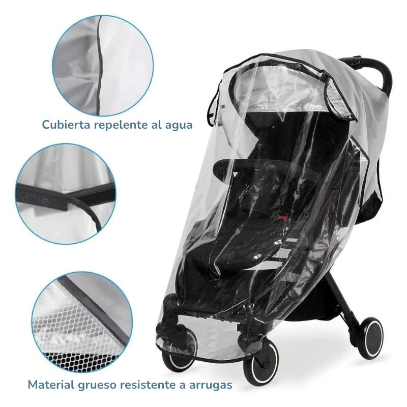 Cubierta de Lluvia Transparente Universal para Cochecito | Protección Total