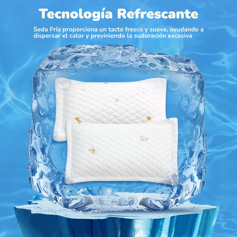 Almohada para Bebé Recién Nacido (0-6 Años) | Seda Fría, Lavable y Clase A para el Descanso