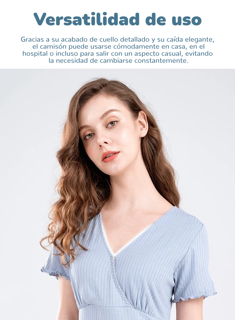 Camisón Modal de Lactancia: Elegancia y Confort Ajustable